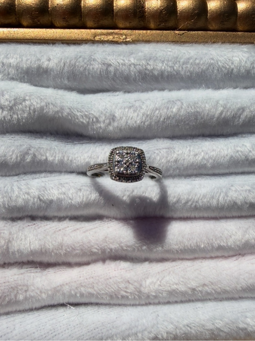 SK9 Allure Gems Diamond And 925 Sterling Silver Halo Ring